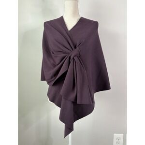 TOP IT OFF  Dark Purple Cape/Shawl Offset Keyhole Closure, One Size Acrylic NWT